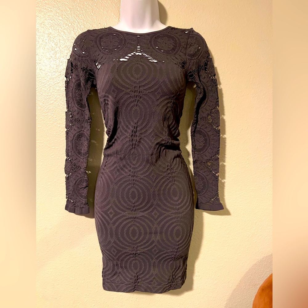 Gray small lace like dress